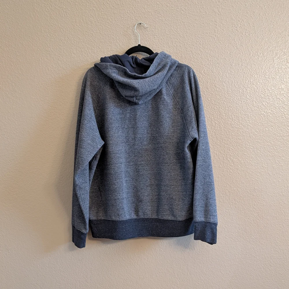 J. Crew Vintage Fleece Blue Hoodie Button Henley Pullover